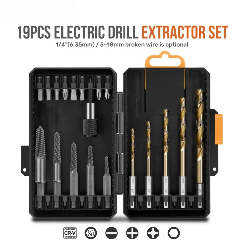 Power Tools Kobalt - 19pcs Screw Extractor and Left Hand