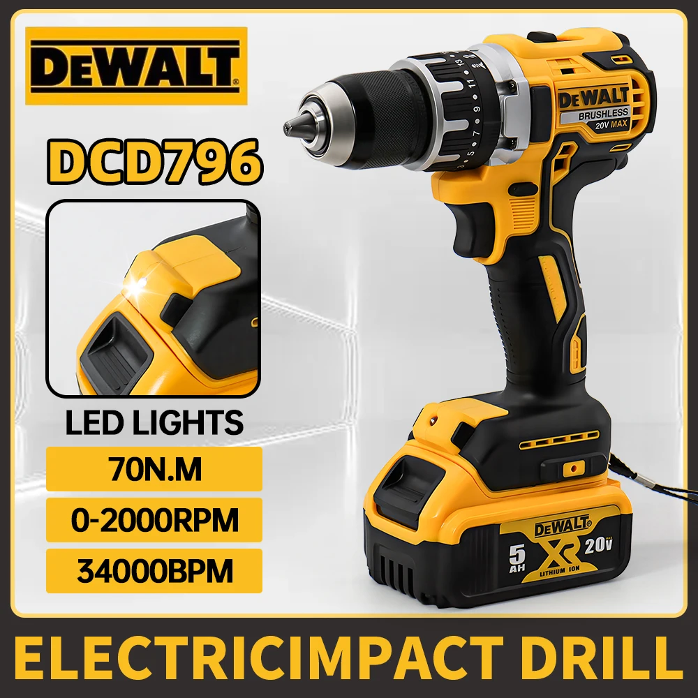Combo Power Tools - Dewalt DCD796 Wireless Brushless Impact Drill