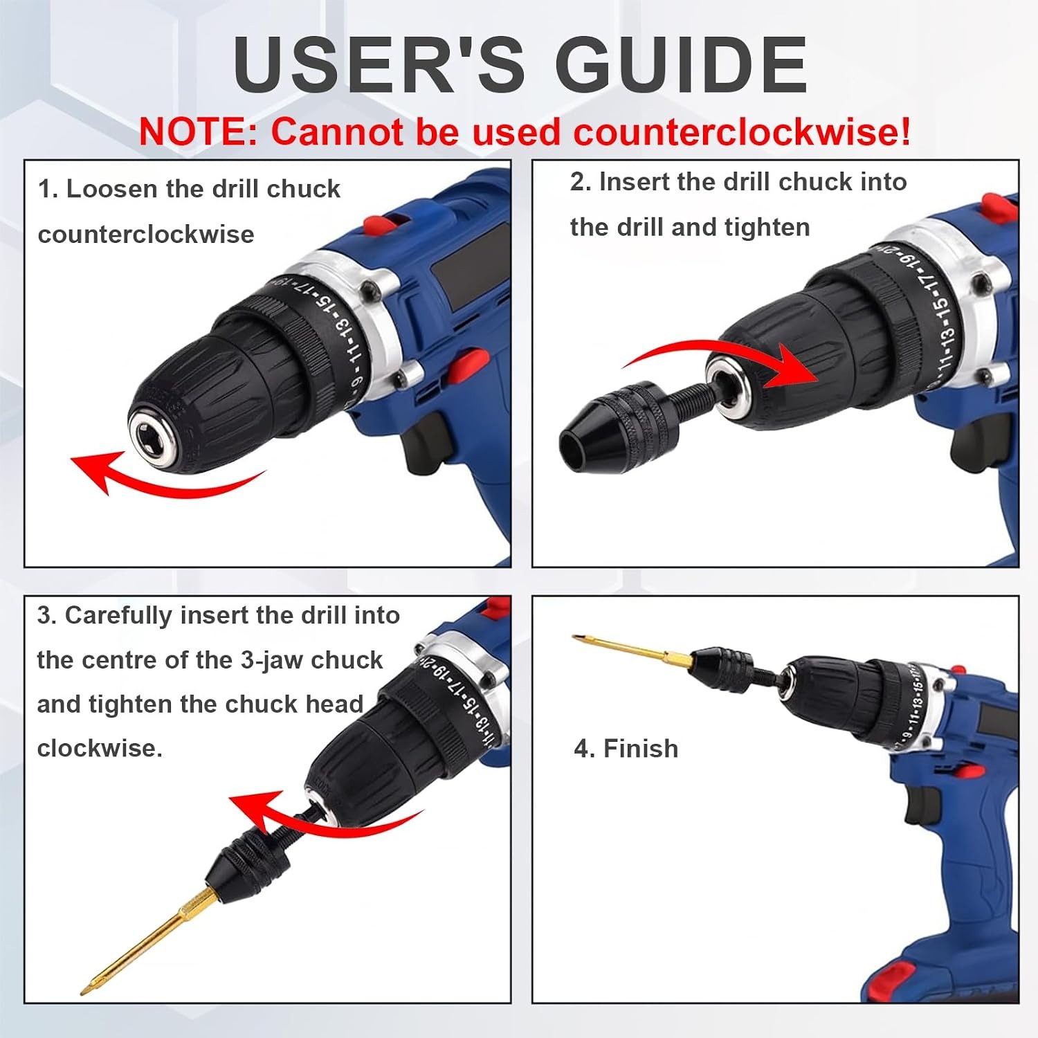 4Pcs Keyless Drill Chuck Adapt - Power Tools Router review and price