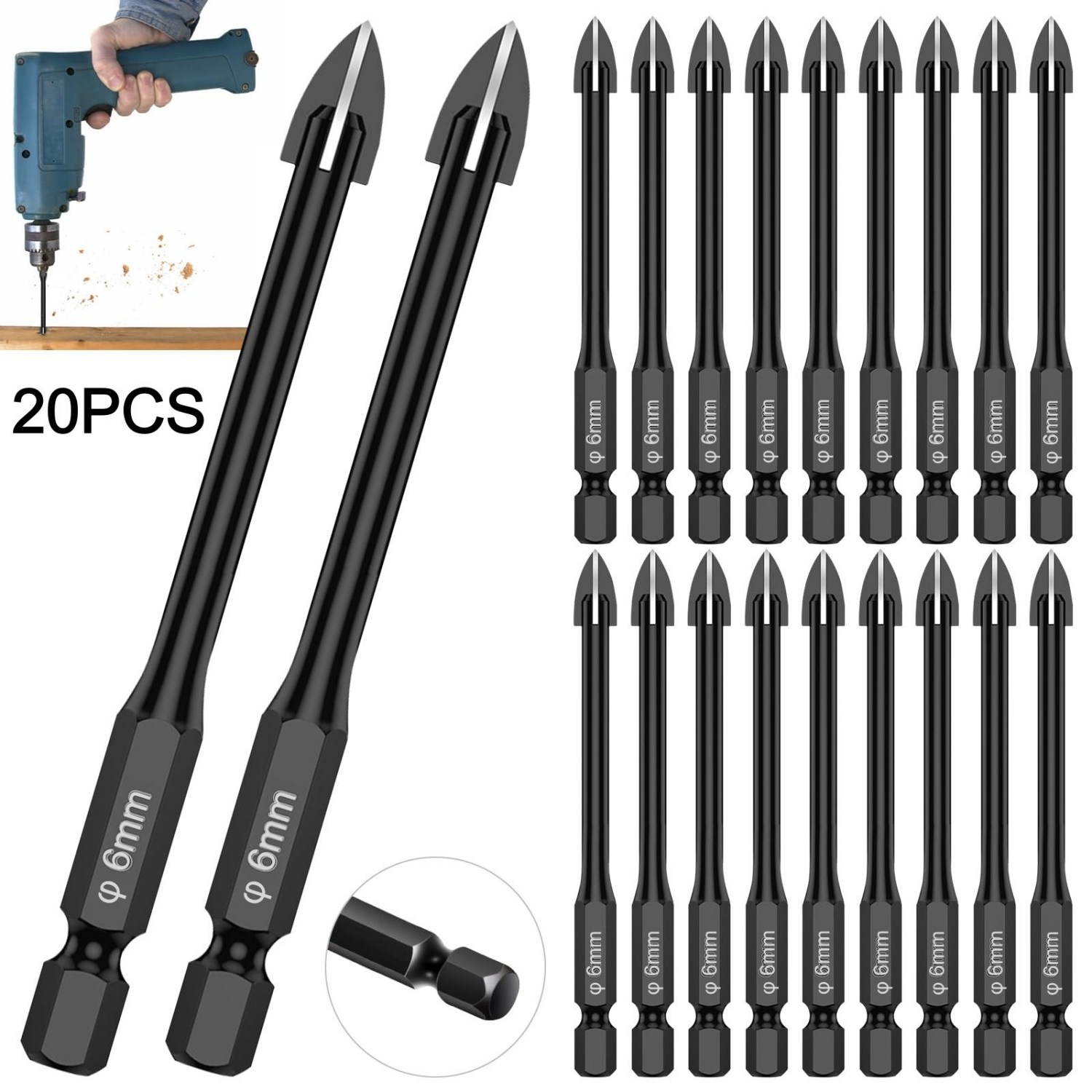 20Pcs Glass Concrete Drill Bit - Power Tools Kobalt review and price
