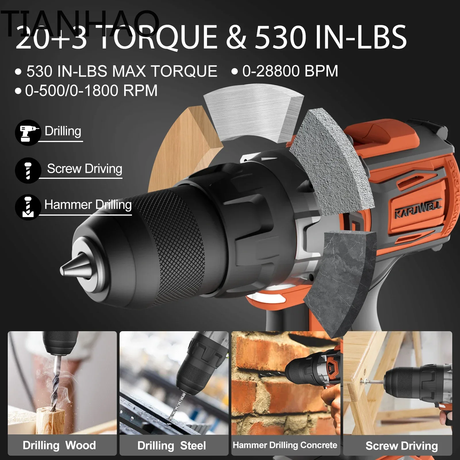 KAFUWELL PA4500 72H 20V Cordle - Combo Power Tools review and price